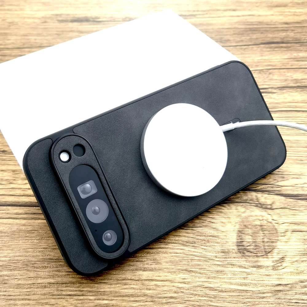 Premium Faux Leather Case with MagSafe Wireless Charging Cover