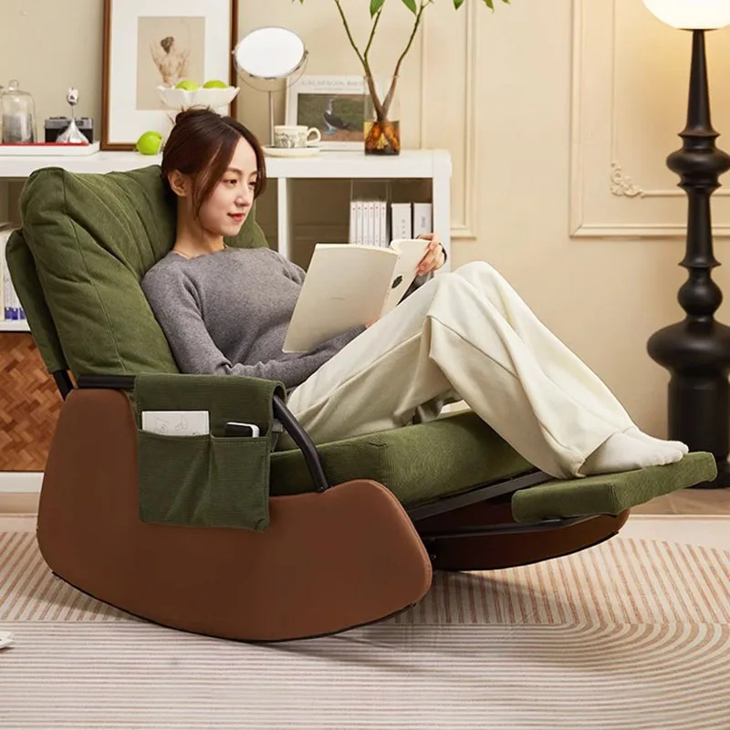 Chaise Longue A Dondolo Singola Sun Sleeping Nordic Lazy Reclinabile Relax Poltrona Moderna Poltrona A Dondolo Mobili Soggiorno