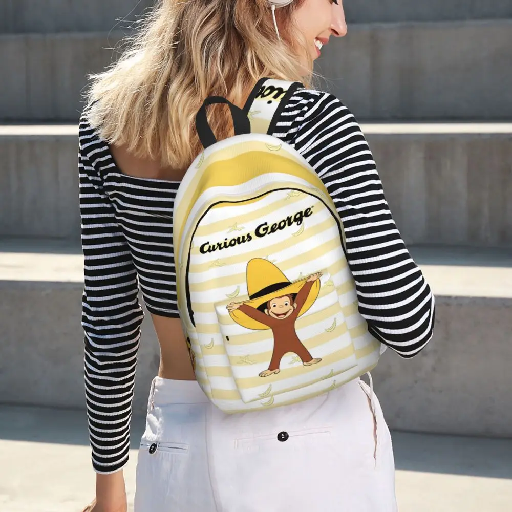 Neugierige George Monkey Cartoon Rucksack für Männer Frauen lässig Studenten Arbeit Daypack TV-Serie Laptop Umhängetasche im Freien – Detail 6