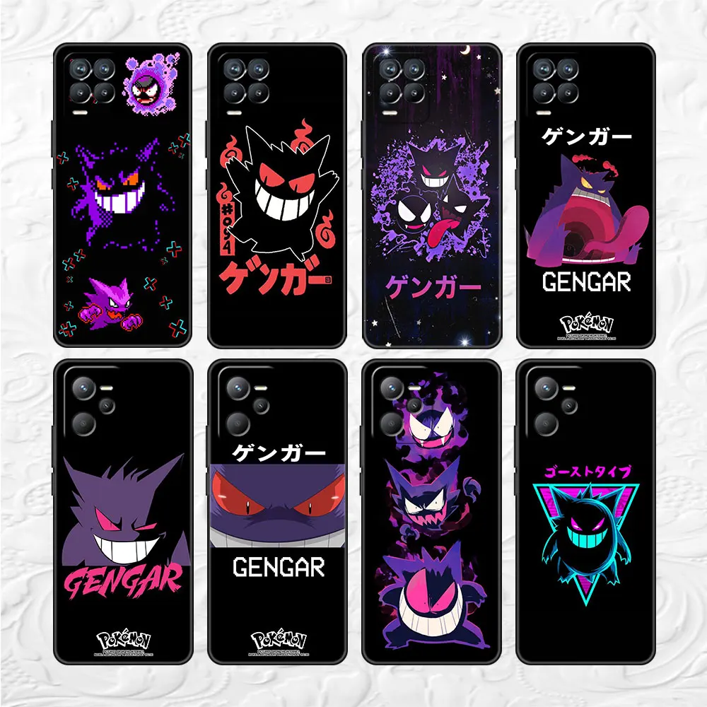 

Покемон из японского аниме Gengar чехол для Realme 8 GT Noe 2 3 5 7 6 Pro 8i C35 C21 C21y 9 Plus 11 C55 C53 Phone Coque