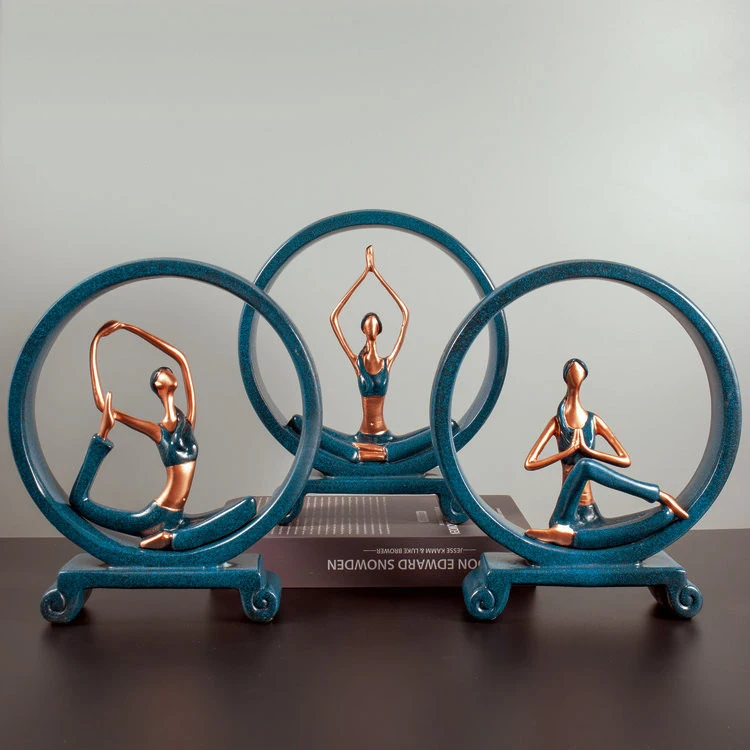 

American Girl Yoga Personality Crafts Decoration Creative Wedding Gifts Home Livingroom Figurines Crafts Study Room Furnsihings
