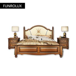 Modern children's room bed boy's bed1.35M single bed1.5Mi youth solid wood bed all solid wood kid bed