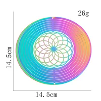 Rainbow Flower of Life Wind Chimes 3D Metals Rotating Geometric Energy Meditation Wind Chime Fairytale Garden Hanging Decoration - Image 5