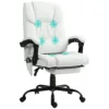 Massage Office Chair with 6 Vibrating Points, High Back Reclining Office Chair with Footrest and Remote, White 1
