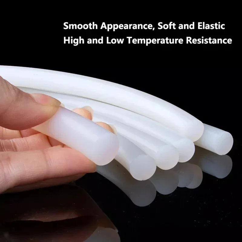 Silicone Rubber Sealing Strip 1/2Meter Solid Round Bar Rods &Oslash;1mm to 25mm High Temp Waterproof