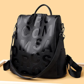 ⁦2022 New Women Backpack High Quality Soft Leather Backpack School Bags For Girls Large Capacity Anti-theft Travel Backpack Sac⁩ – תמונה ⁦1⁩