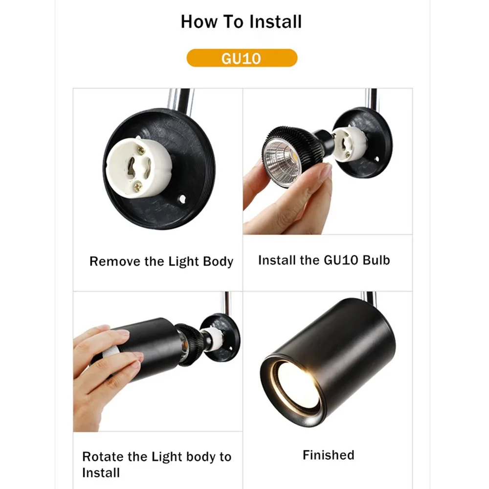 Set LED Track Light Downlight 5W 7W Adjustable Ceiling Spot Light Rail Lamp GU10 Bulb Replaceable Wall Clothes Store Lighting 5
