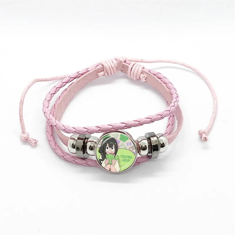Cartoon Accessories My Hero Academia Anime Cosplay Time Gemstone Leather Bracelet Hand-woven Adjustable Bracelet Gift 4