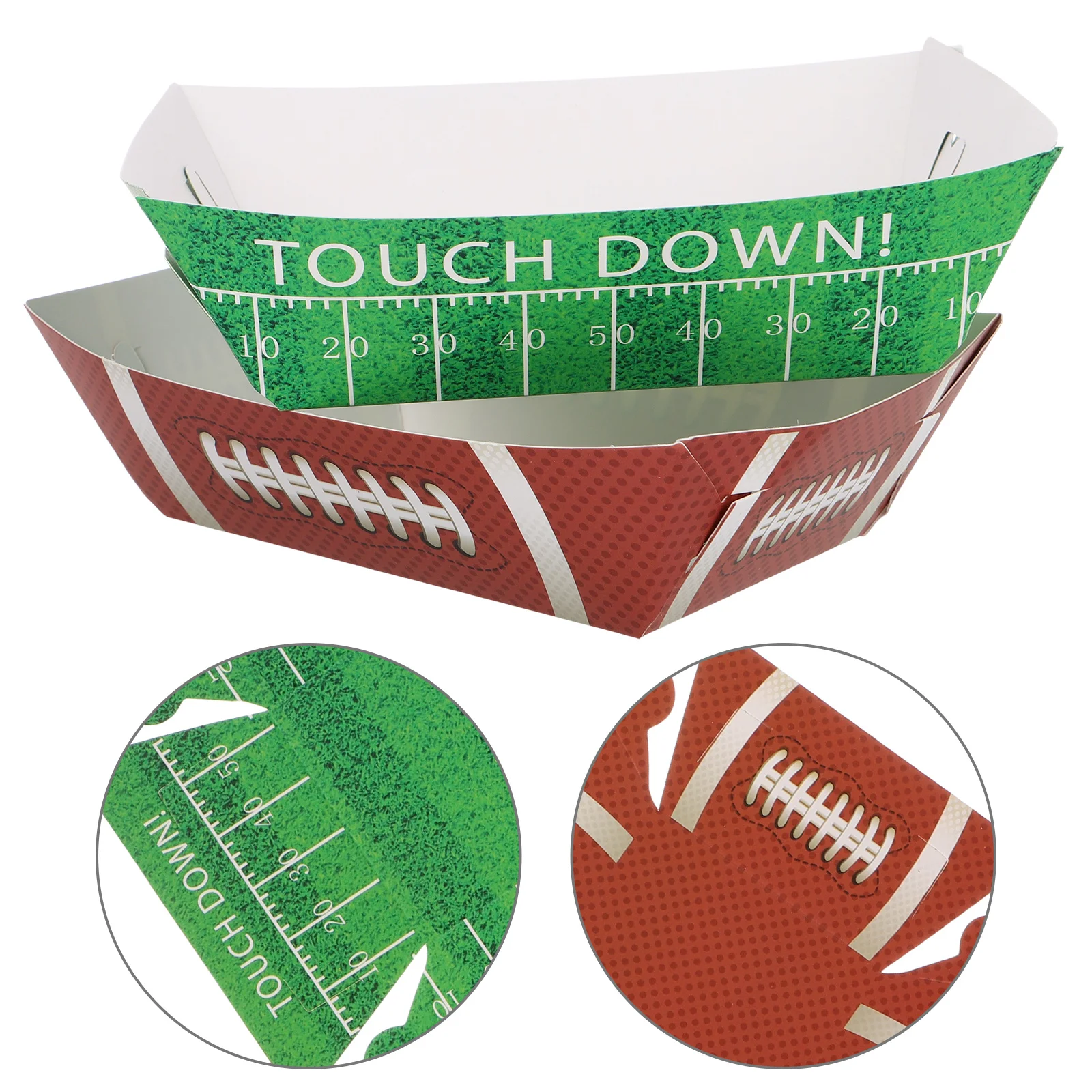 Packing Box Food Trays for Party Football Serving Paper Snack Themed Supplies Boats Rugby