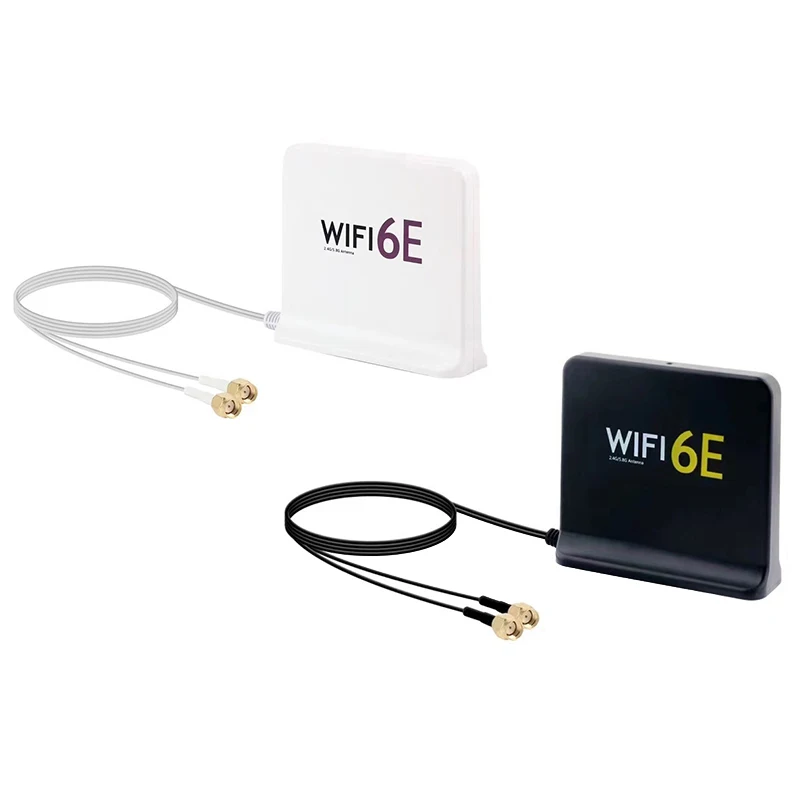 

Portable 2.4g 5.8g 6g Wifi 6e Mimo Aerial With 2pcs Cable Indoor Outdoor Wireless Antenna With Magnetic Bottom For Network Card