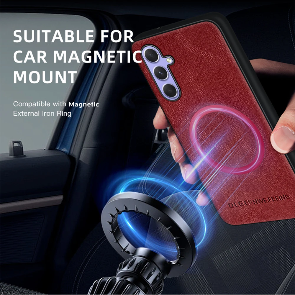 Premium Vintage Leather Magnetic Phone Case Cover