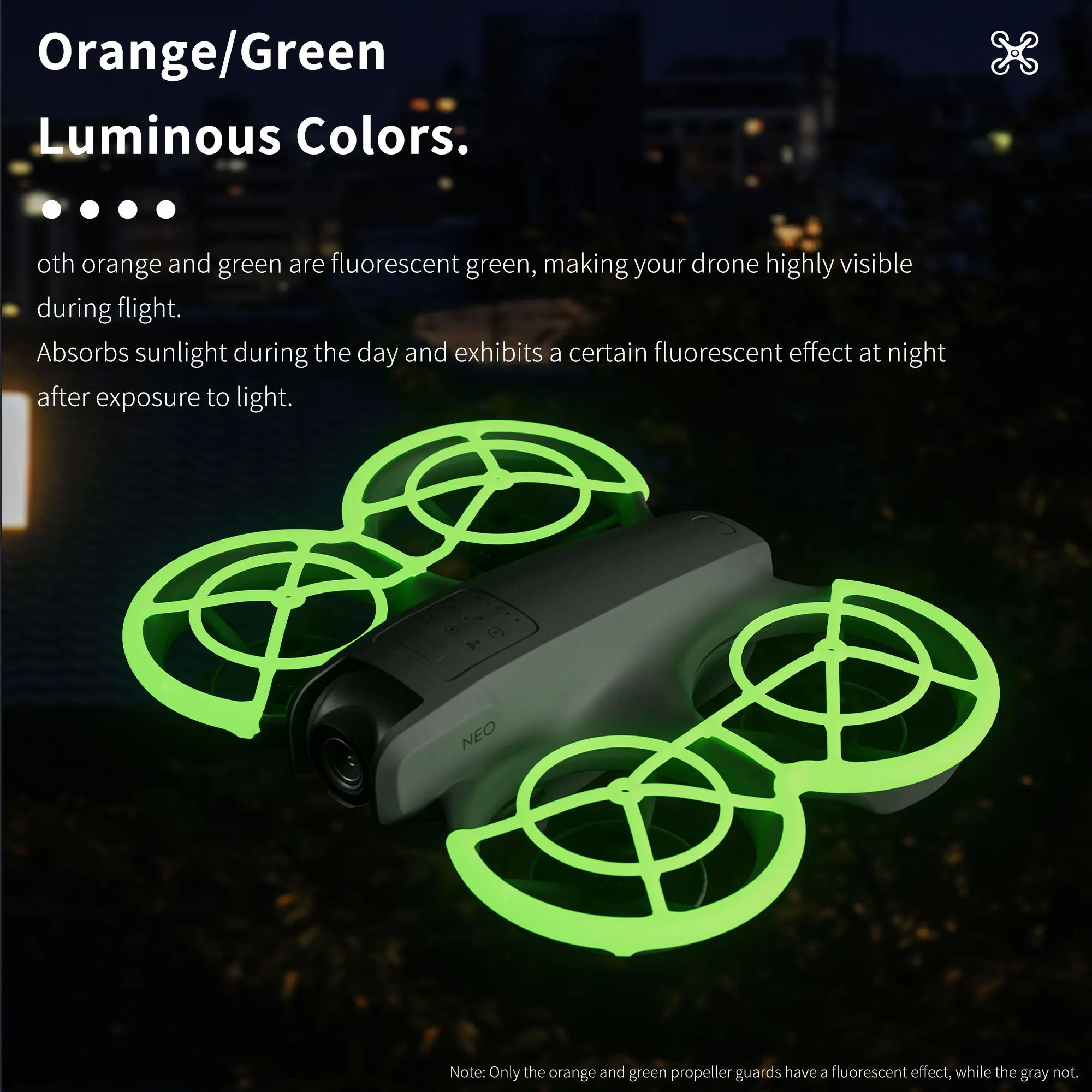Installation facile du protège-hélices STARTRC pour DJI Neo, clipsé sur les bras du drone.
