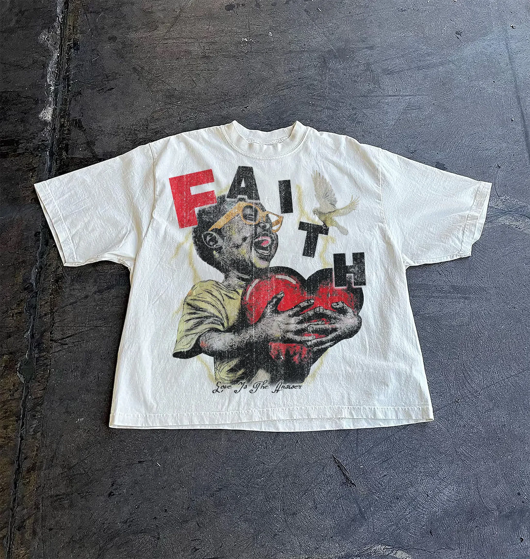 Vintage Oversized Hip Hop Streetwear Graphic T-Shirt - Casual Short Sleeve Summer Fashion Tee