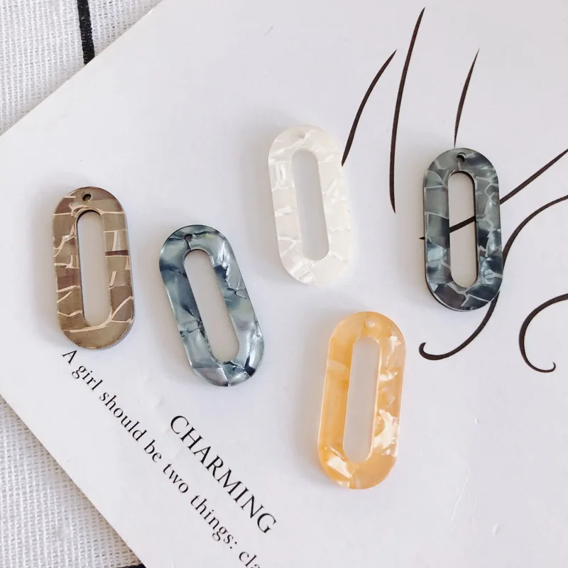 10 шт. акриловые подвески полые овальные соединители для ювелирных изделий сделай