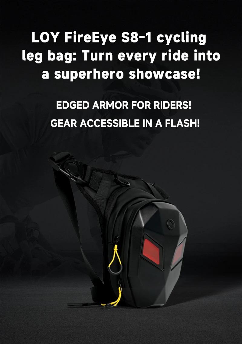 Man sling bag LED Eye Motorcycle Riding Unisex Leg Bag Hard Shell Waterproof Tra