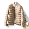 Women Liner Duck Down Jacket O-neck Variable V-neck 2022 New Female Winter Keep Warm Collarless Ultralight Quilted Puffer Coat 5