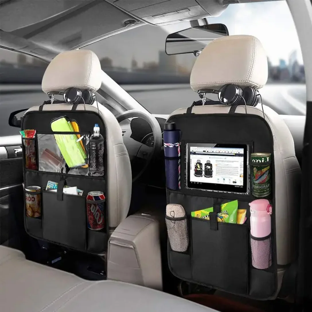 Organizer per Sedile Posteriore Auto con Supporto per Tablet Touch Screen, Tasche Portaoggetti, Protezione per Sedile Auto, Accessori Auto