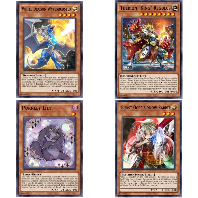 

Yu-Gi-Oh DIY Purrely The Bystial Aluber White Dragon Wyverburster Ghost Ogre Snow Rabbit English Version Game Collection Cards