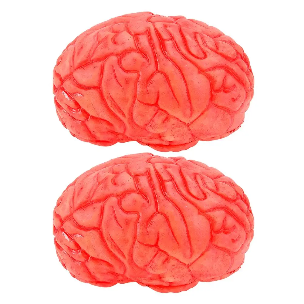 

2Pcs Fake Human Brains Fake Body Parts Halloween Party Props Fake Body Organs