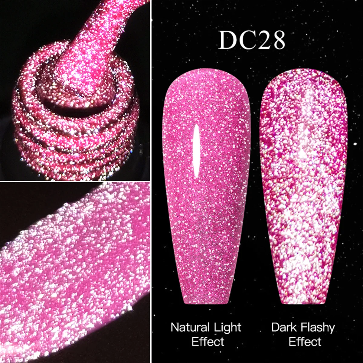 

Mtssii 7ML Reflective Glitter Gel Nail Polish Neon Fluorescent Color Sparkling Sequins Nail Art Manicure Soak Off UV Gel Varnish