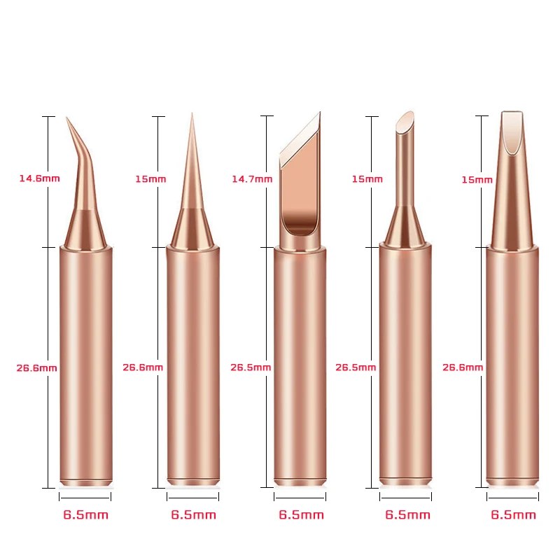 5/10pcs Electric Soldering Iron Non-magnetic Pure Copper Soldering Tip Tool 900M-T-K Soldering Equipment Tool Soldering Iron Tip