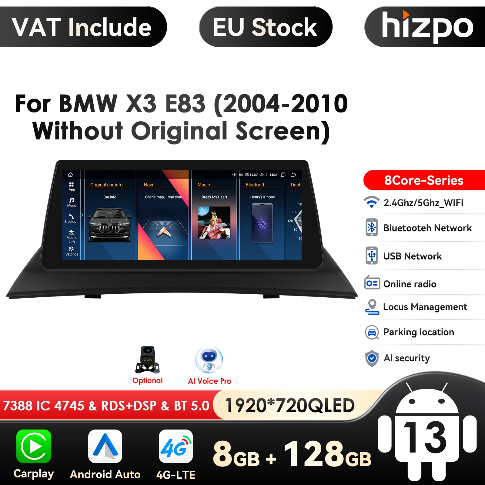 2+32GB Für BMW X3 E83 2004-2010 Autoradio Android 15