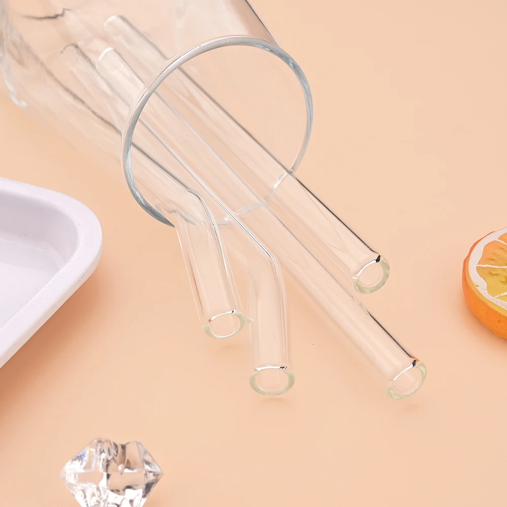 Reusable Glass Straw Wide 12mm Pearl Milkshake High Borosilicate Bubble Tea Straw with Brush Party Home Bar Accessories