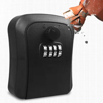 Key Storage Box Wall-Mounted Resettable Code Safe Security Lock Box Waterproof for Home Office Apartment Spare Key Storage 1