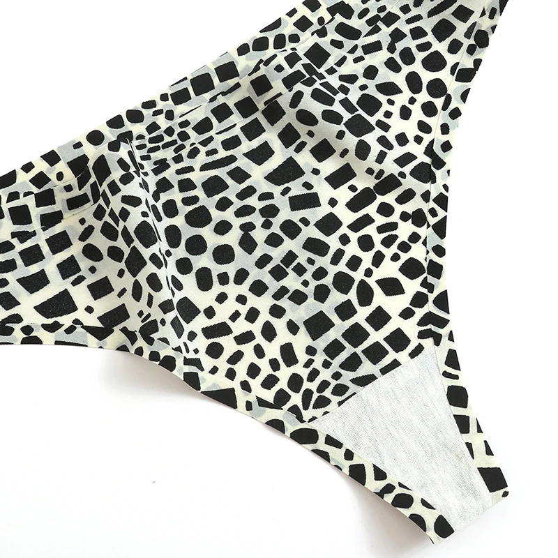 Women Panties 3PCS Set Fashion Leopard Thongs Seamless Underwear Sexy Lingerie Breathable Cozy G-String T-Back For Giczi