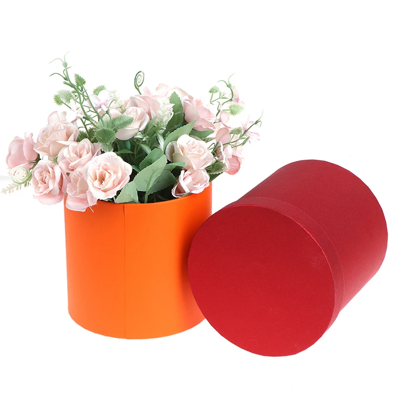 Round Floral Boxes Women Flower Packaging Paper Bag Hat Florist Bouquet Flower Packaging Box Gift Party Storage Boxes