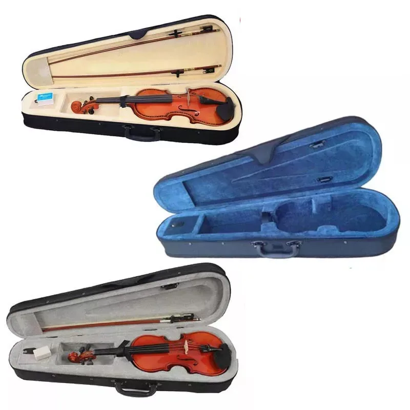 Fastshipping 4/4 3/4 1/2 1/4 1/8 Triangular foam violin hard case professional violino Case violin storage box violin parts