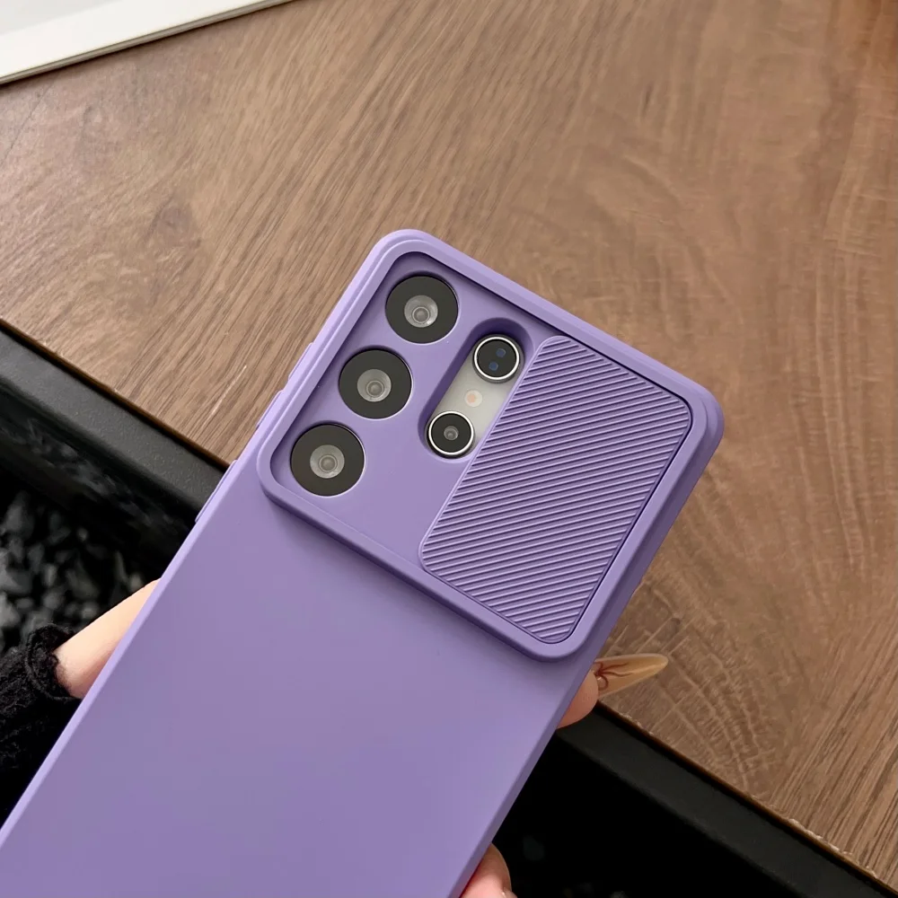 Premium Soft Liquid Silicone Case with Slide Camera Protection and Anti-Slip Bumper Cover