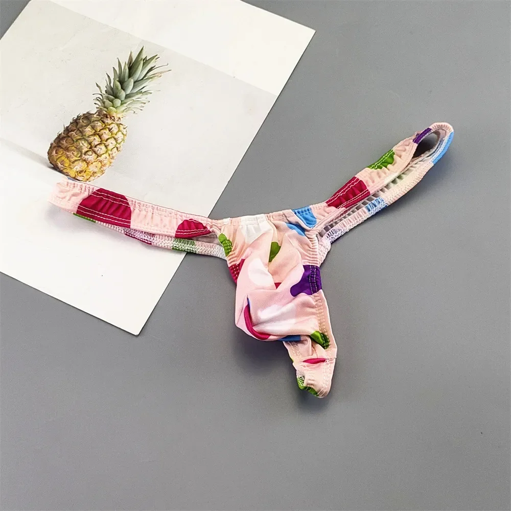 Sexy Printed Lips/Flowers/Camouflage Underwear for Men Mini Panties Penis Pouch String Low Waist Bikini Hombre Lingerie