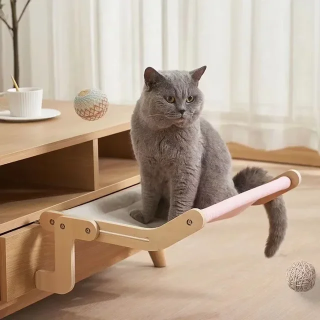 Sturdy Cat Window Wooden Assembly Hanging Bed Cotton Canvas Easy Washable Multi-Ply Plywood Hot Selling Hammock Nest Beds Sturdy Cat Window Wooden Assembly Hanging Bed Cotton Canvas Easy Washable Multi-Ply Plywood Hot Selling Hammock Nest Beds