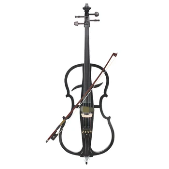 Black High-grade Performance Violin 4/4 Electric Electroacoustic Cello Violin
