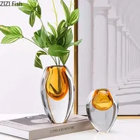 Gradient Color Glass Vase Transparent Hydroponic Flower Pots Desk Decoration Flower Arrangement Floral Vases Modern Home Decor 1