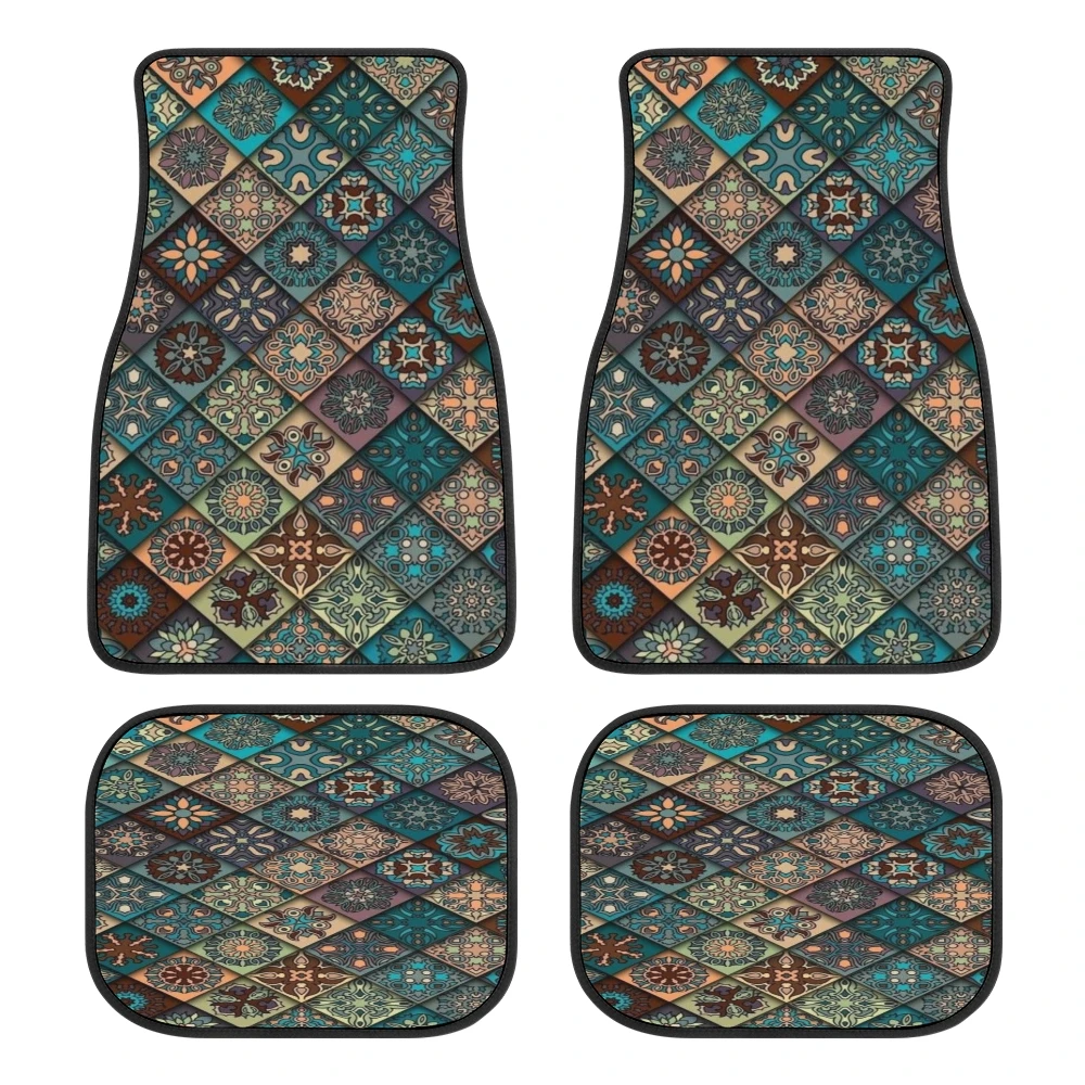 

African fabric of mandala Custom printed car interior accessories fit most custom patterned car floor MATS