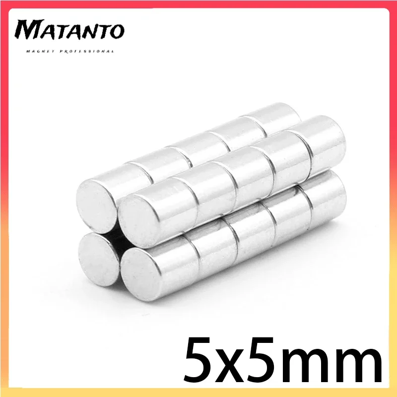 

20/50/100/200/300/500PCS 5x5 Round Strong Neodymium Magnet 5mm x 5mm Powerful Magnetic Magnets 5x5mm Permanent Magnet Disc 5*5