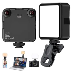 Portable LED Video Light with 3000K-6000K Bi-Color Lighting and Cold Shoe Mount for Photography and Videography (Light and Clip)