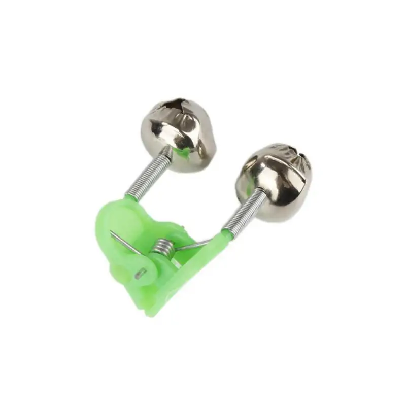 Fishing Bite Alarms Fishing Rod Bell Rod Clamp Tip Clip Bells Ring Green ABS Accessory Outdoor Tools