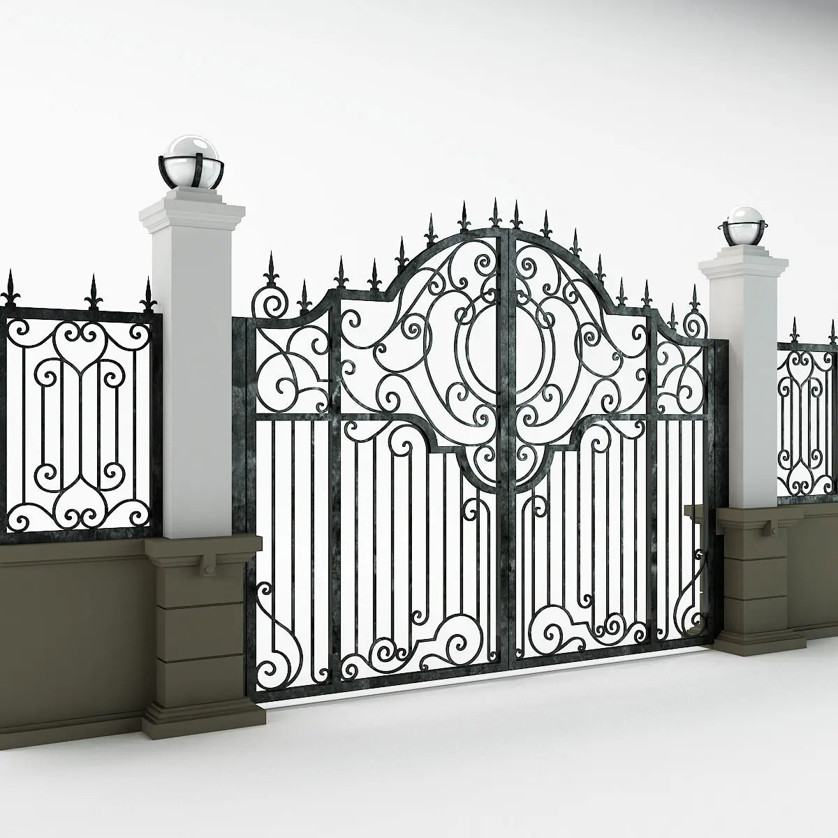 China Professional Iron Gates Modern Wrought Iron Doors Gate Iron Main Gate Designs 4