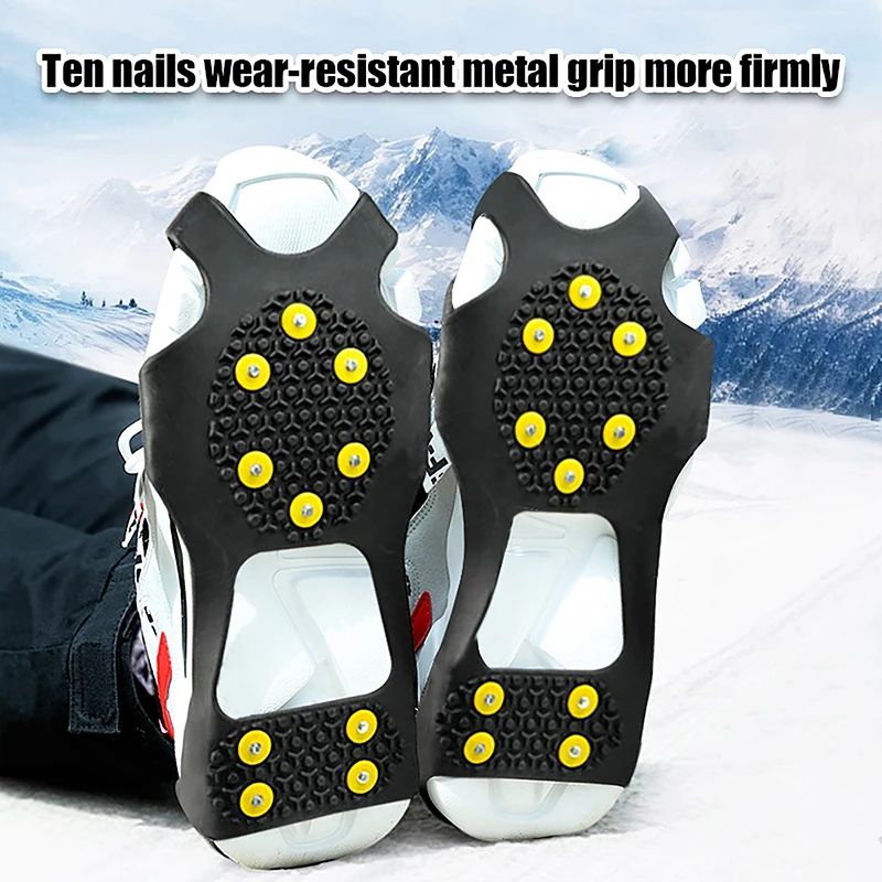 Sport Shoes Cover For Women Men Boots Cover 10-Stud Snow Ice Claw Climbing Anti Slip Spikes Grips Crampon Cleats ice gripper spike climbing crampons