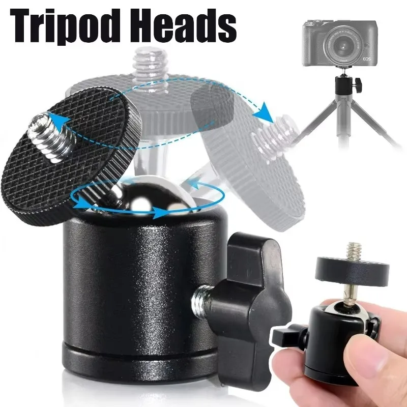 1Pc Ball Head Mount Adapter Ballhead Clamp Ball Adapter 1/4 Hot Shoe Tripod Mount For DSLR Camera Mic Stand Camera Accessories
