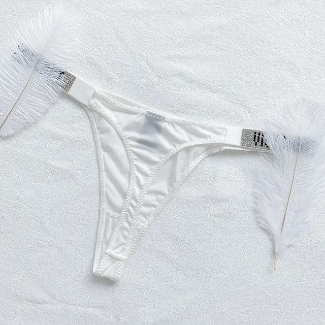 Sexy Rhinestone Thong Female Panties Shiny Women Low Waist Underwear