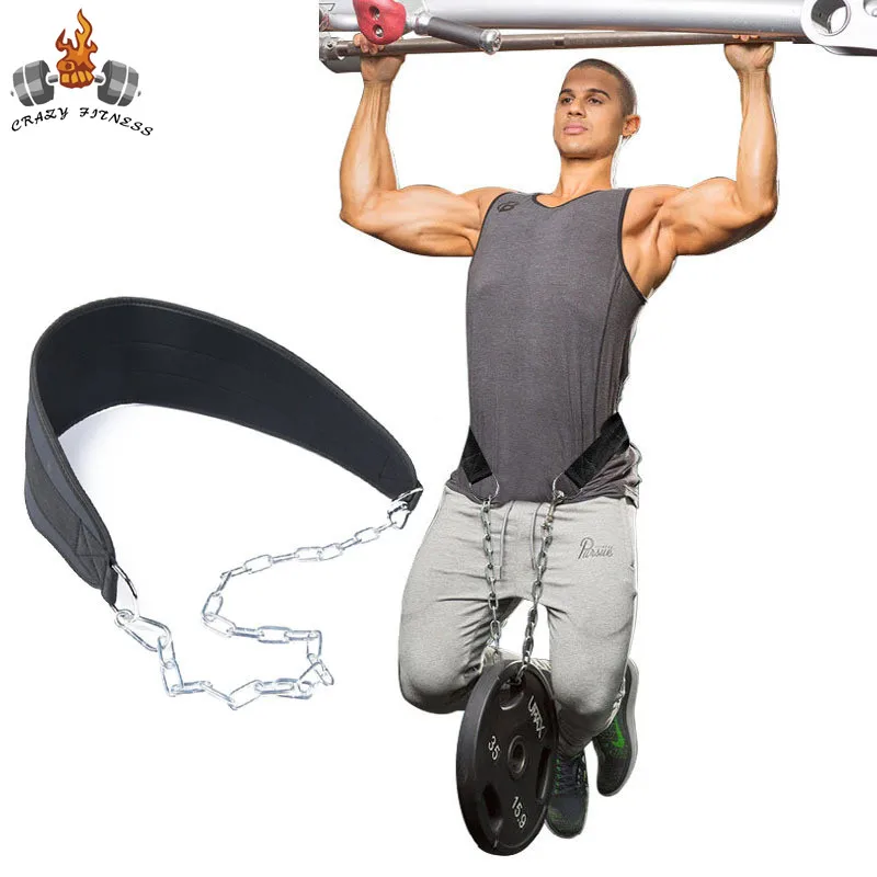

Weight Lifting Dip Belt Neoprene Back Gym Belt with Chain for Fitness Bodybuilding Pull up Strength Training Load Waist Strap