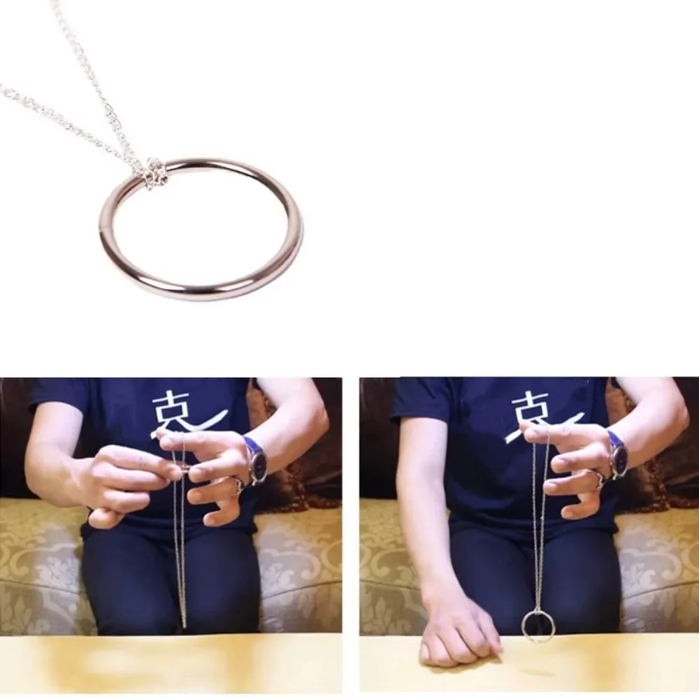 새로운 환상 마술 반지 무대 공연 합금 체인 마술 트릭 게임 소품 배우기 쉬운 마술 소품 파티 트릭