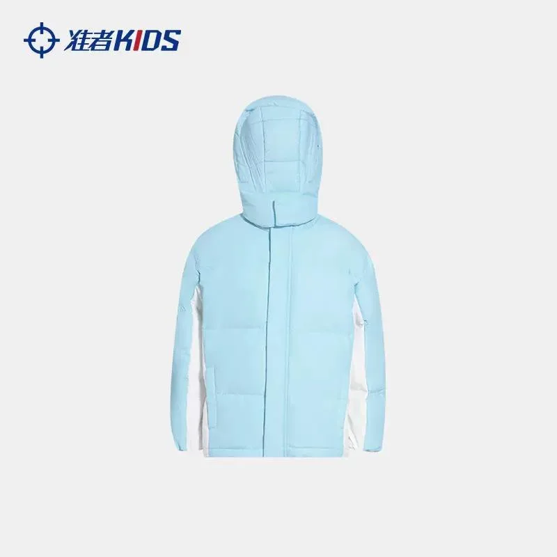 RIGORER Children Short Down Jacket Padded Snowsuit New Basketball Training Sports lack Child Hooded Warm Coats Winter Clothes