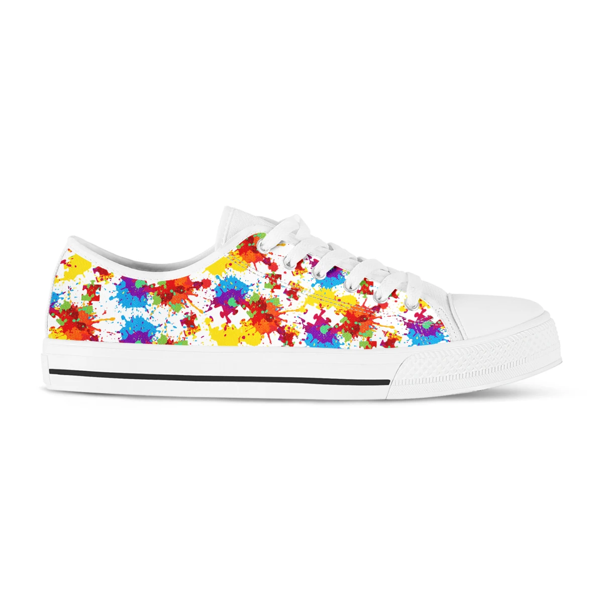 Rainbow Lgbt Autism Awareness Summer New Breathable Shoes Trend Comfort Canvas Sneakers Lace Up Flat Shoes For Girls