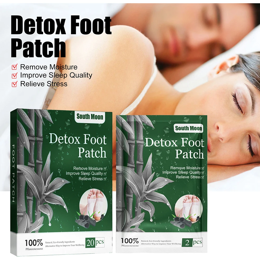 DetoxFootPatchesPadsNaturalHerbalStressReliefFeetBodyToxinsDetoxificationCleansing