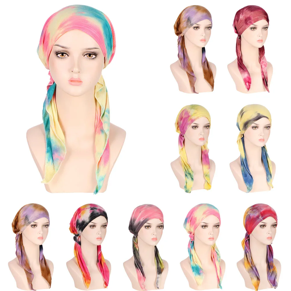 

Pre-Tied Women Muslim Hijab Bonnet Chemo Cap Strech Inner Hat Cancer Headwear Scarf Hair Loss Beanie Head Cover Turbante Mujer